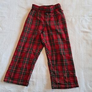 Oshkosh B'Gosh Vintage girls red plaid pants size 3T leg embroidery